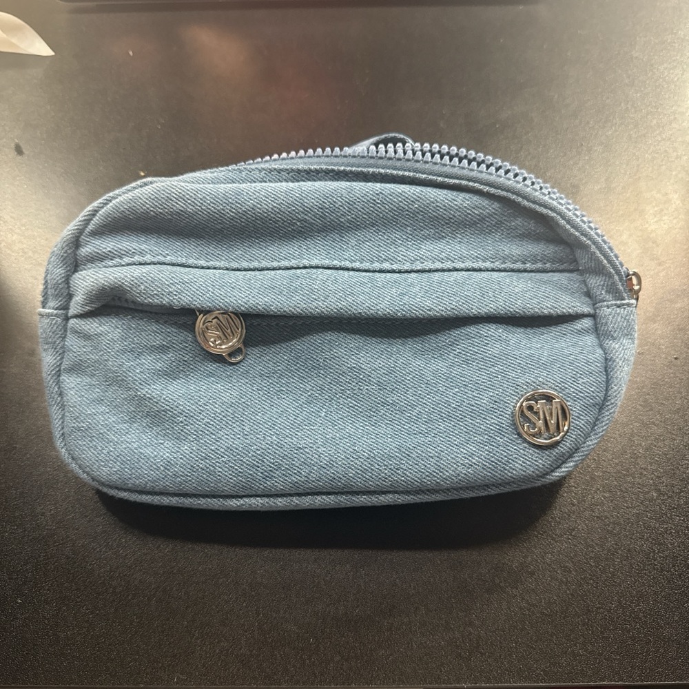 Blue Denim Fanny pack with Logo
